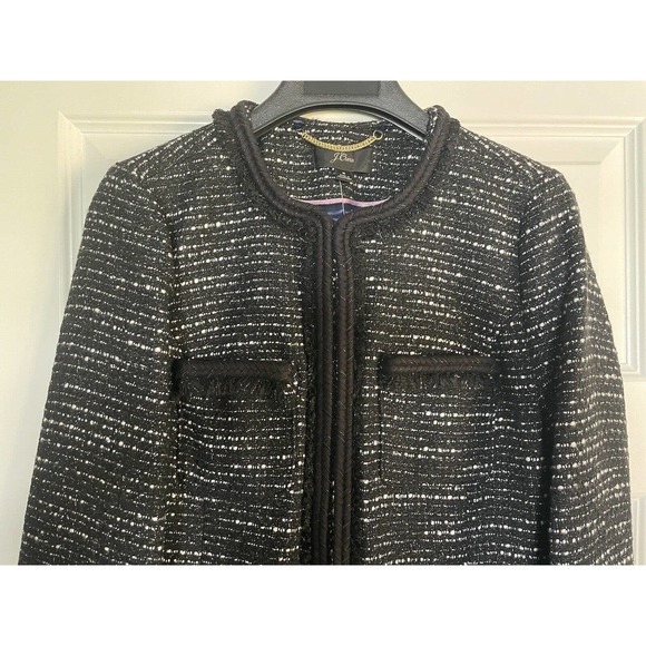NWT NEW J.CREW TWEED BLACK LONG JACKET COAT 6 SOLD OUT! - Picture 8 of 14